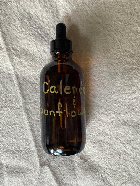 Calendula-Infused Sunflower Oil with Quartz Crystals