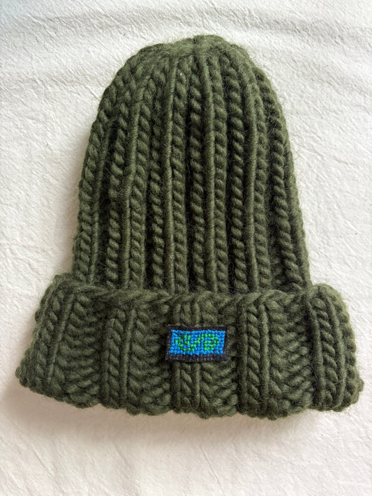 Kluchi Green Toque : Hand-Knitted Crown & Third Eye Protection